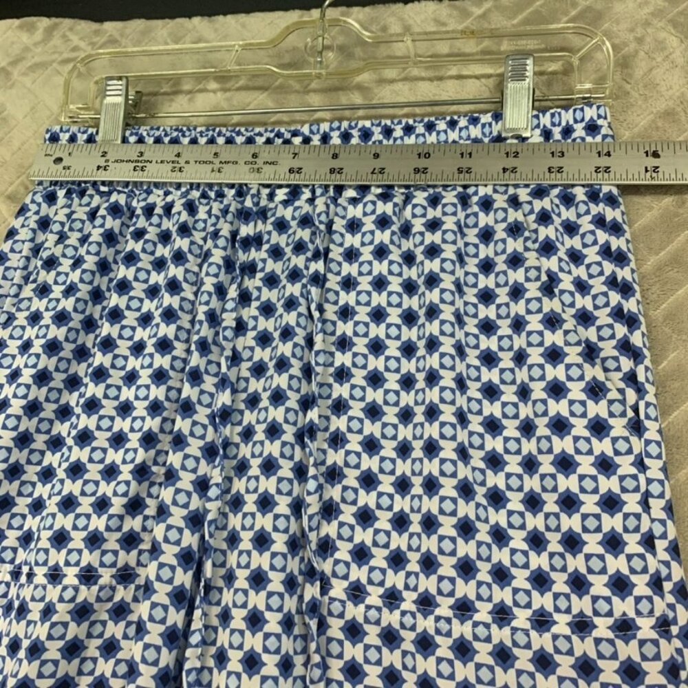 Singlethread Pants Womens Sp Blue Geometric Baggy Straight Leg Boho Coastal - Picture 5 of 14